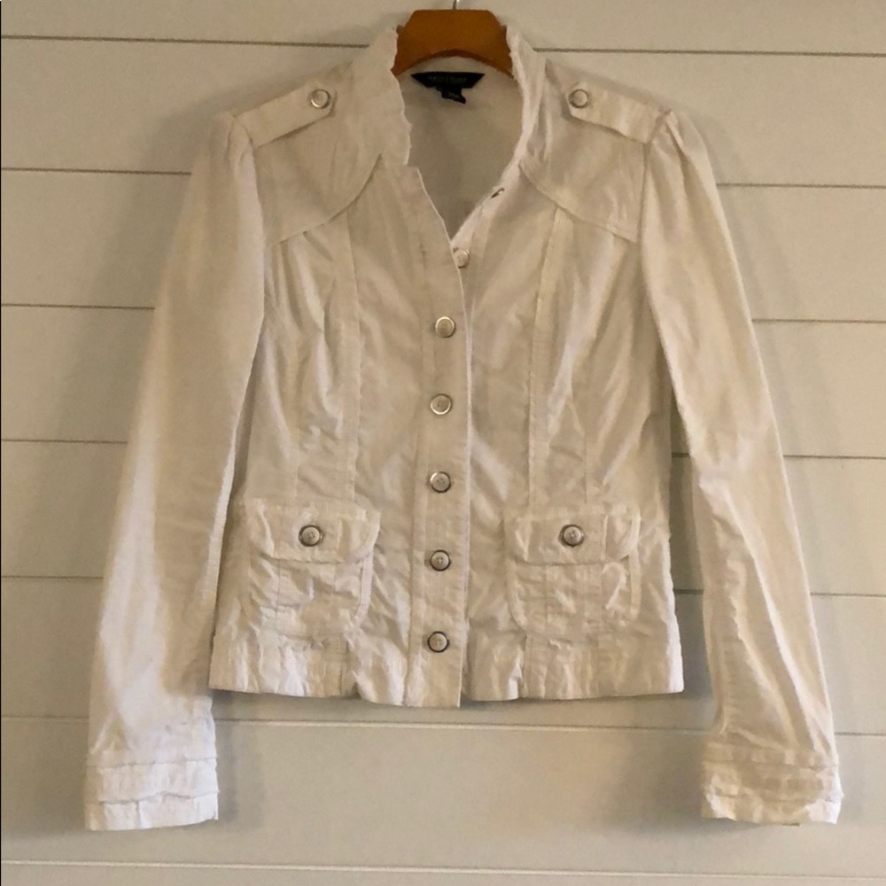 WHBM white button up jacket